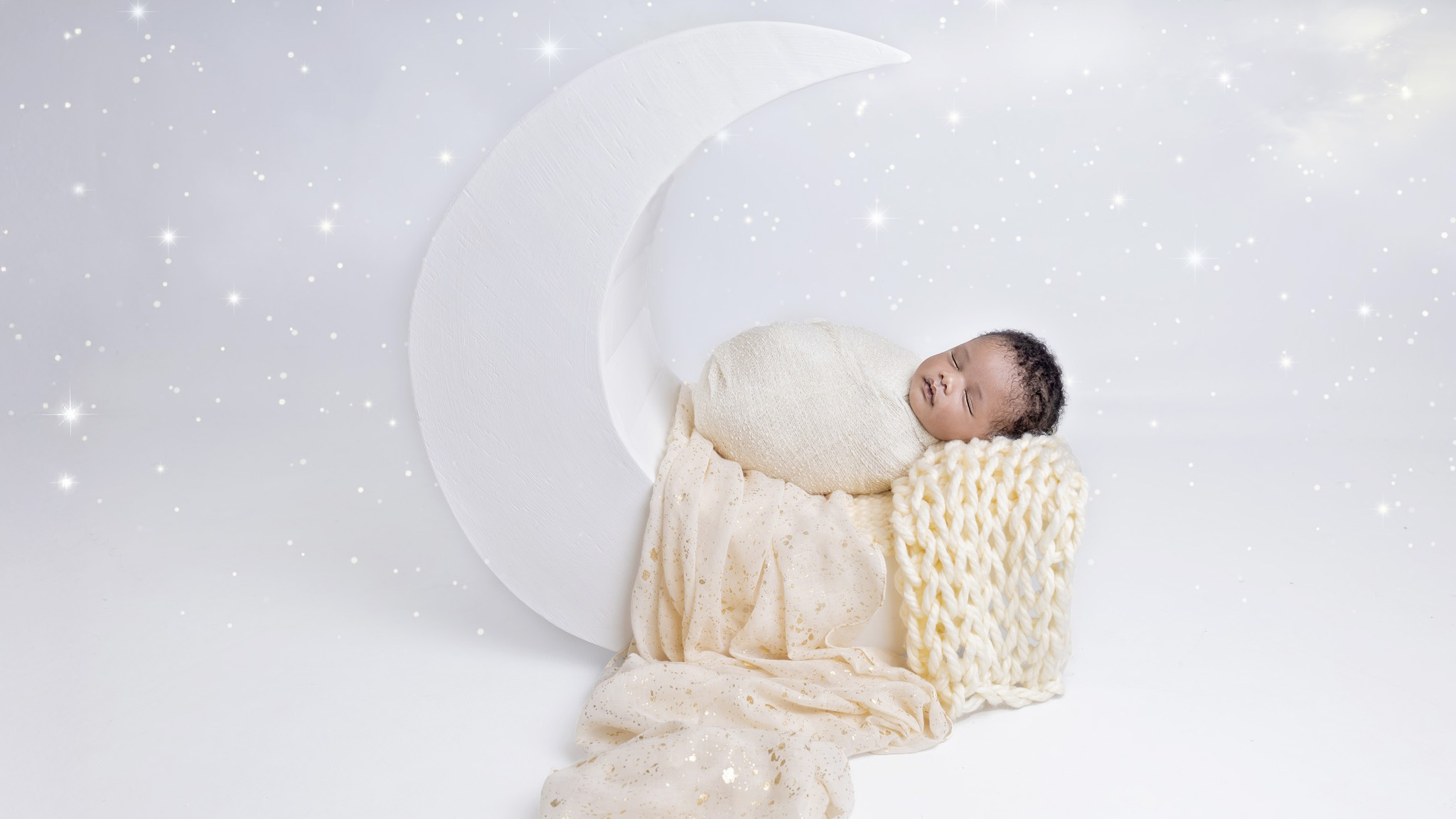 newborn boy yellow moon prop